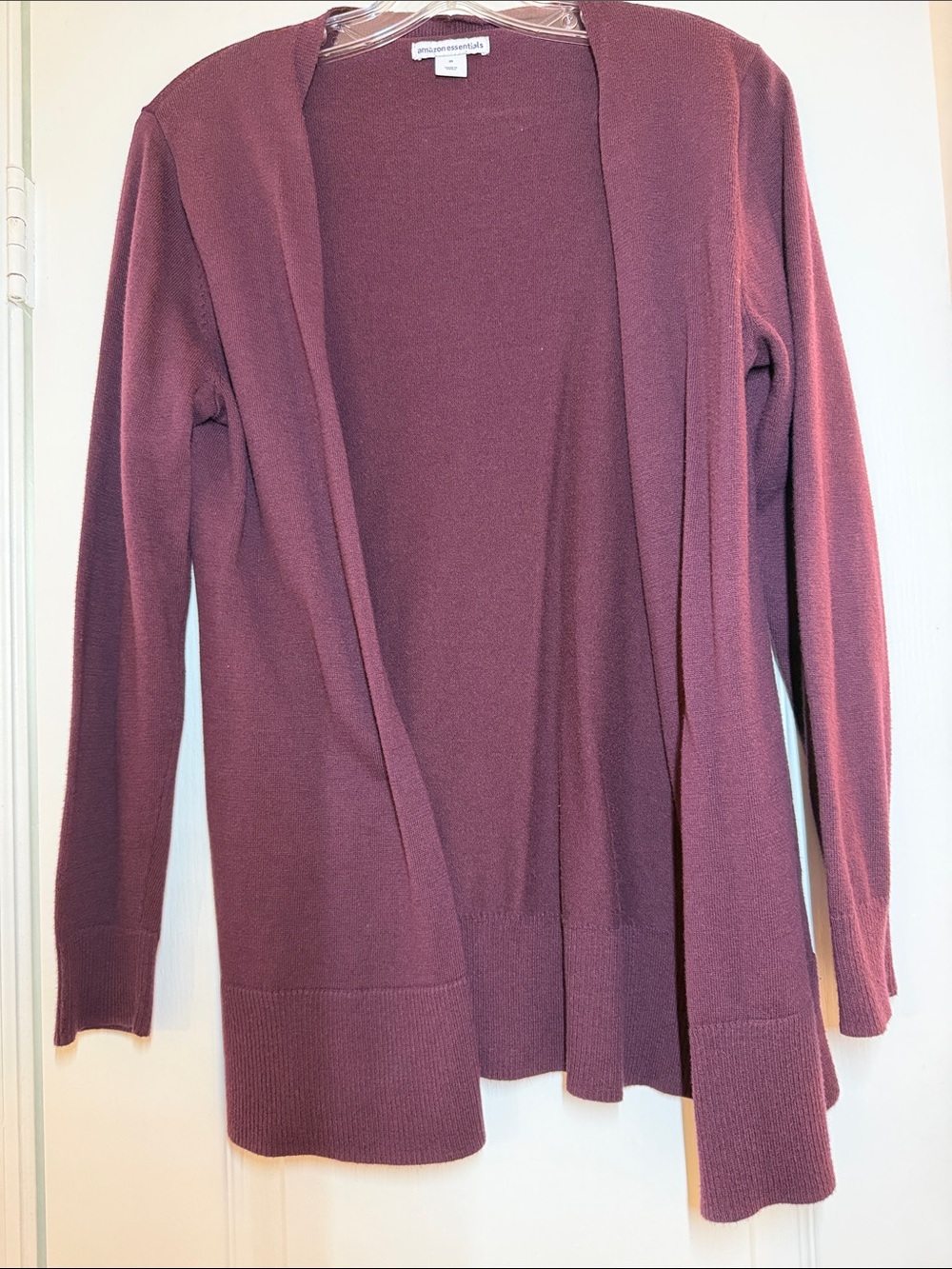 Amazon Essentials Deep Plum Open-Front Cardigan